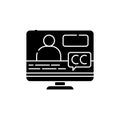 Disabled subtitles color line icon. Disability. Isolated vector element.