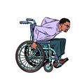 Disabled wheelchair black businessman