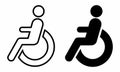 Disabled wheelchair icons set
