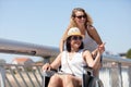 disabled woman in wheelchair at beach