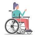 Disabled woman in the wheelchair vector isolated