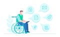 Disabled worker - flat design style illustration