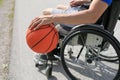 Disabled basketball player on wheelchair Royalty Free Stock Photo