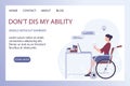Disabled young woman in wheelchair working in office. Royalty Free Stock Photo