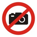 Disabling photography, circle sign. Royalty Free Stock Photo