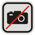 Disabling photography, vector icon, black and gray frame Royalty Free Stock Photo