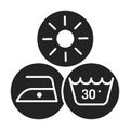 Disadvantages of eco fabric black line icon. Negative sides. Something that causes problems. Pictogram for web page, mobile app,