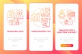 Disadvantages of PPA red gradient onboarding mobile app screen
