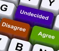 Disagree Agree Undecided Keys For Online Poll Royalty Free Stock Photo