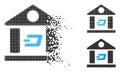 Disappearing Dot Halftone Dash Bank Building Icon