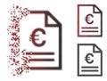 Disappearing Dotted Halftone Euro Invoice Page Icon Royalty Free Stock Photo