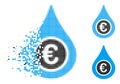 Disappearing Dotted Halftone Euro Liquid Drop Icon