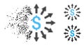 Disappearing Dotted Halftone Money Distribution Icon