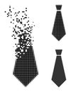 Moving Pixelated Male Tie Glyph with Halftone Version