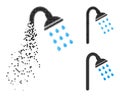Disappearing and Halftone Pixel Shower Icon
