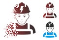Disappearing Pixel Halftone Electrician Icon