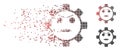 Disappearing Pixel Halftone Gear Angry Smiley Icon Royalty Free Stock Photo