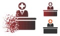 Disappearing Pixel Halftone Medical Bureaucrat Icon