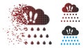 Disappearing Pixel Halftone Thunderstorm Rain Cloud Icon Royalty Free Stock Photo