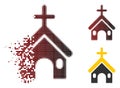 Disappearing Pixelated Halftone Christian Church Icon