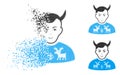 Disappearing Pixelated Halftone Deers Pullover Horned Husband Icon with Face