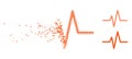 Disappearing Pixelated Halftone Pulse Icon Royalty Free Stock Photo