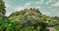 Disappearing rural road Ekiti State Nigeria. Ekiti hills, disappearing road