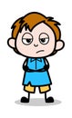 Disappoint - School Boy Cartoon Character Vector Illustration Royalty Free Stock Photo