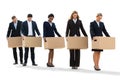 Disappointed Businesspeople Standing With Cardboard Boxes Royalty Free Stock Photo
