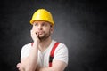 Disappointed construction worker