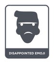 disappointed emoji icon in trendy design style. disappointed emoji icon isolated on white background. disappointed emoji vector