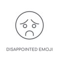 Disappointed emoji linear icon. Modern outline Disappointed emoj