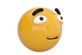 Disappointed emoticon.3D illustration.