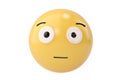 Disappointed emoticon.3D illustration.