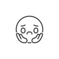 Disappointed emoticon line icon