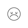 Disappointed Face emoji line icon