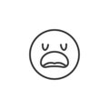 Disappointed Face emoji line icon