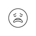 Disappointed face emoji outline icon