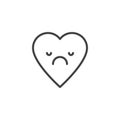 Disappointed Face emoticon outline icon.