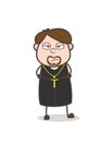 Disappointed Priest Face Vector Royalty Free Stock Photo