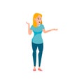 disappointed woman apologizing in shop cartoon vector