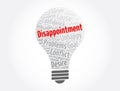 Disappointment light bulb word cloud, concept background