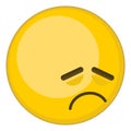 Disapponted face. Yellow emoji with frown facial expression Royalty Free Stock Photo