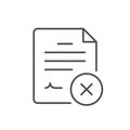 Disapproved document line outline icon Royalty Free Stock Photo