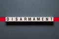 Disarmament word concept on cubes Royalty Free Stock Photo