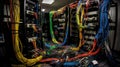 disarray server room cables Royalty Free Stock Photo