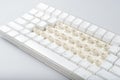 Disassemble a dirty white computer keyboard Royalty Free Stock Photo