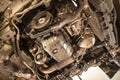 Disassembled Car Engine Workshop Royalty Free Stock Photo