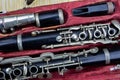 Disassembled clarinet in its case Royalty Free Stock Photo