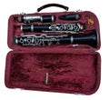 Disassembled clarinet in its case